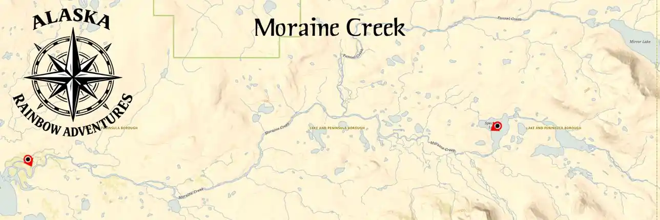 Map of Moraine Creek - Katmai National Preserve, Bristol Bay, Alaska