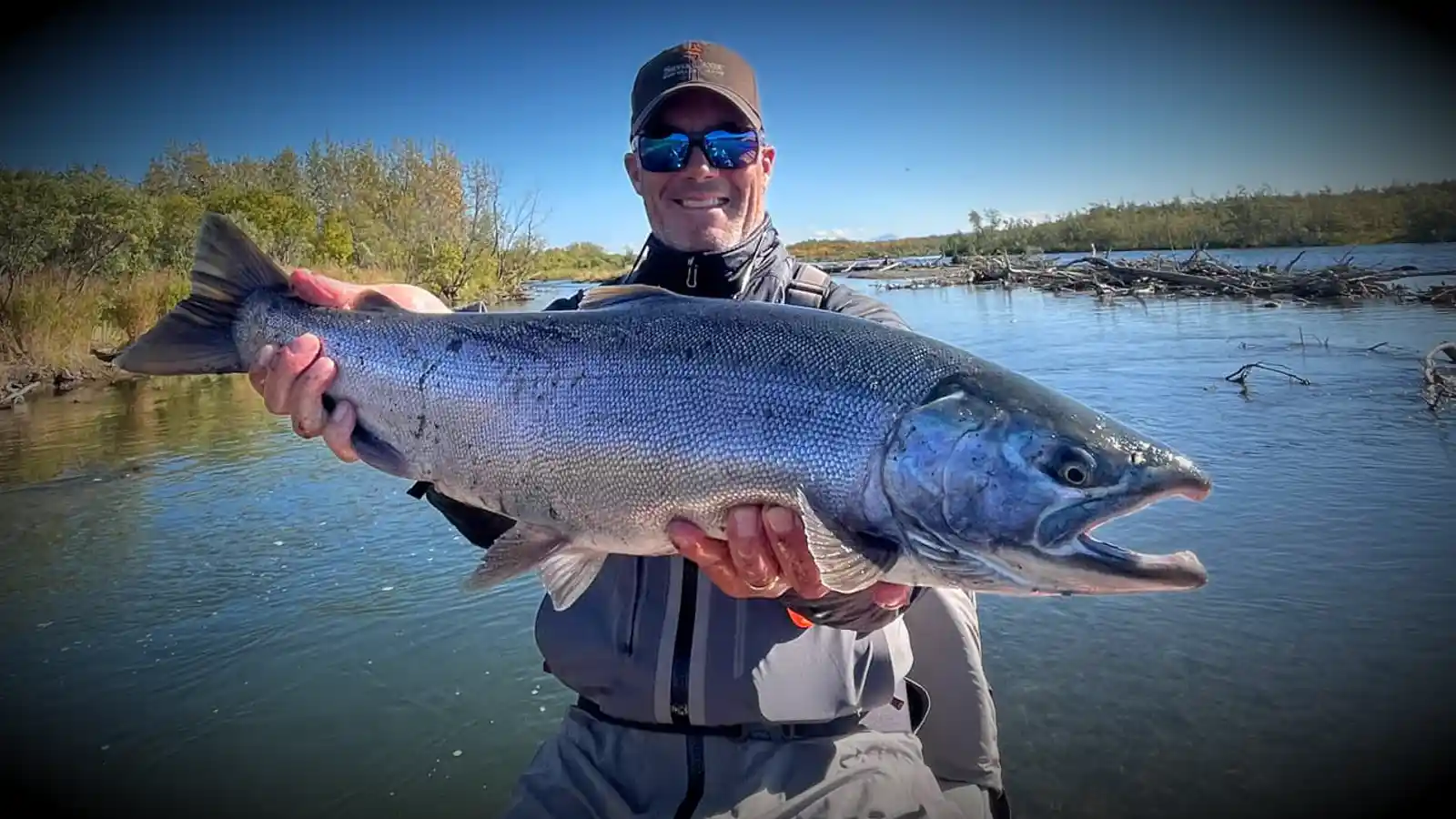 Fresh chrome coho salmon caught on the Goodnews River during an August float-fishing trip.
